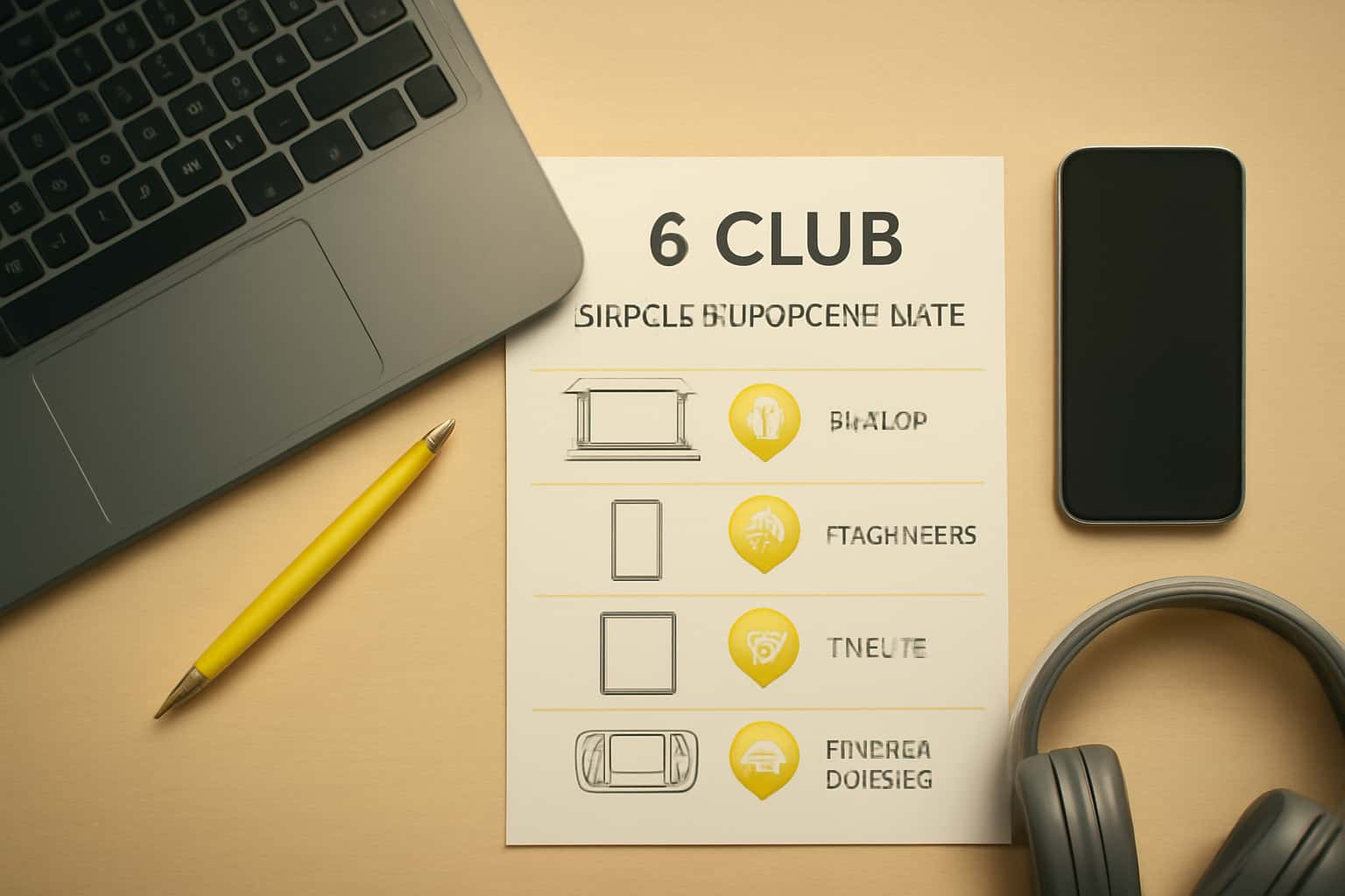 Informational graphic on 6 Club Device Compatibility Guide with tech elements.
