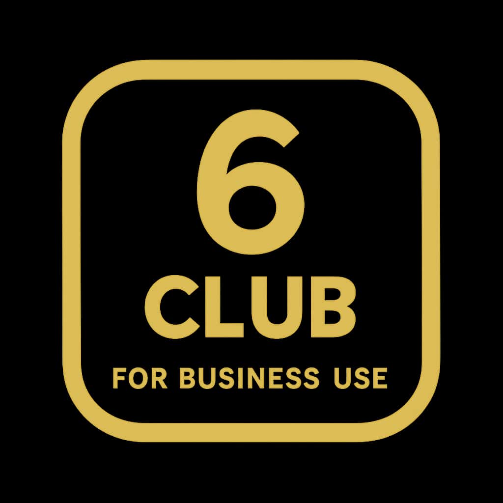 Icon illustrating 6 Club for Business Use in a professional design.