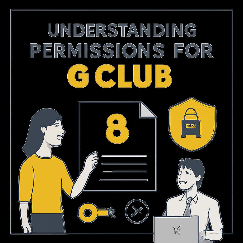 An educational diagram showing the permissions required by the 6 Club app.