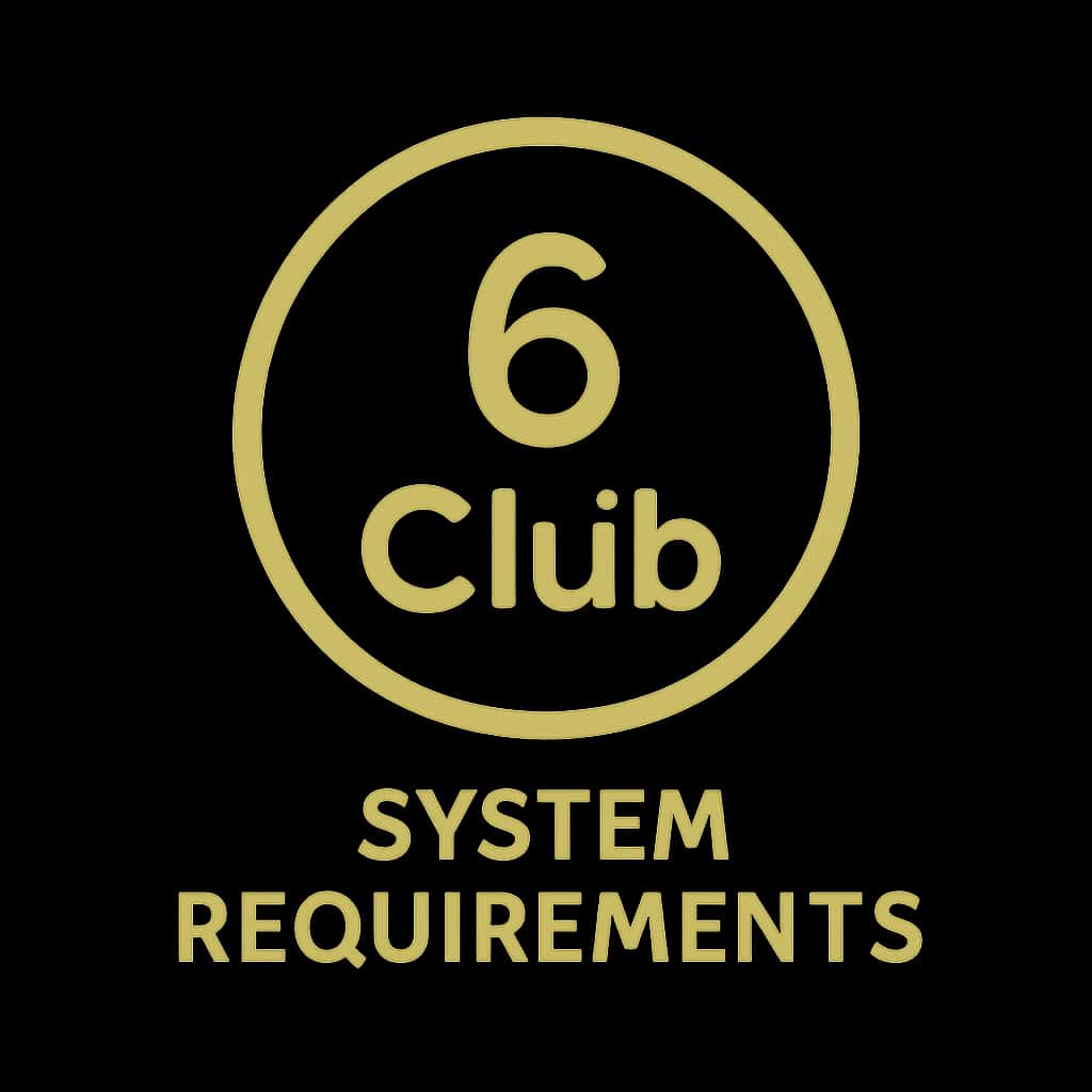 Icon representing 6 Club system requirements.