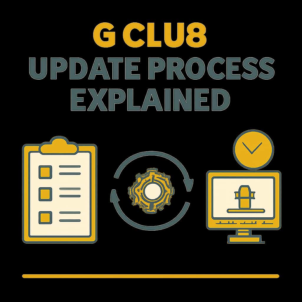 Diagram showcasing steps in the 6 Club update process.