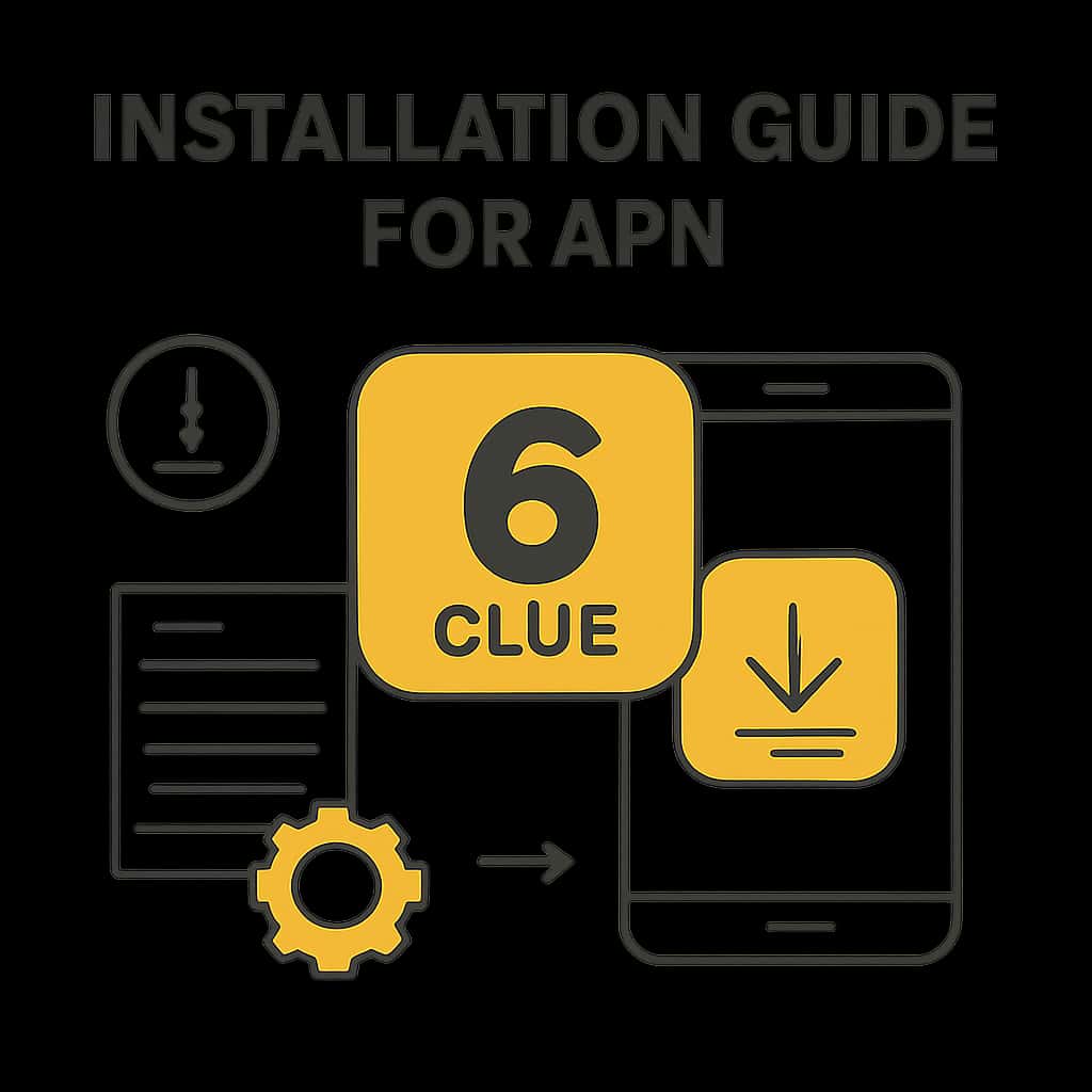 Illustration of the installation steps for 6 Club APK.