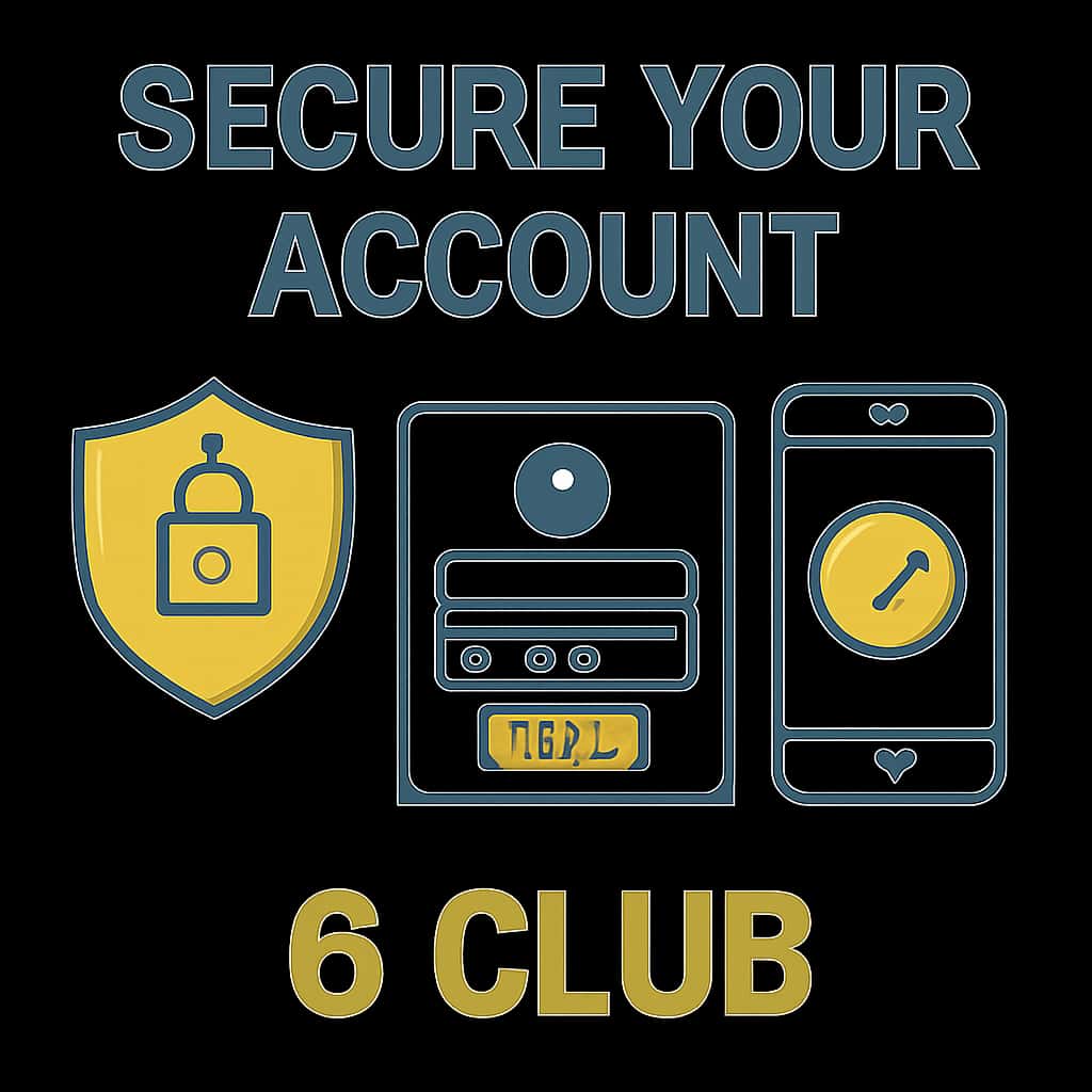 Diagram illustrating the features of Secure Your 6 Club Account.